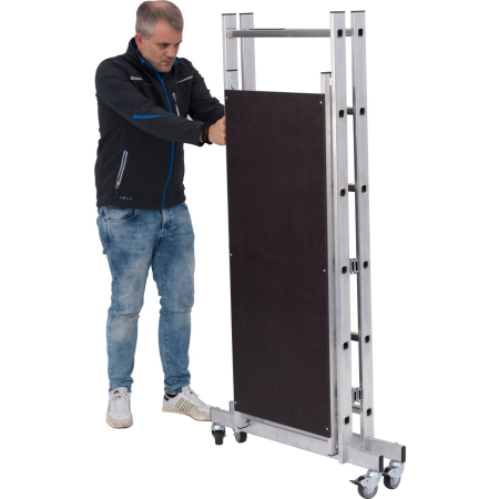 Aluminiowe rusztowanie jezdne składane Krause Corda – wysokość robocza do 2,9 m